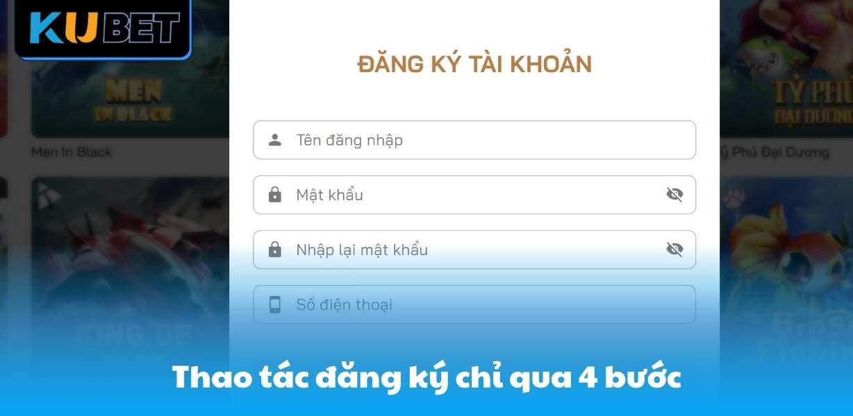 Thao tác đăng ký chỉ qua 4 bước